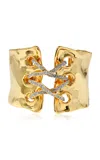Alexis Bittar Solanales Gold Crystal Lace Up Cuff Bracelet