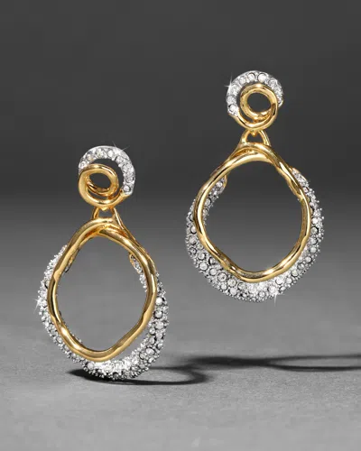 Alexis Bittar Solanales Gold Crystal Orbit Drop Post Earrings In Purple