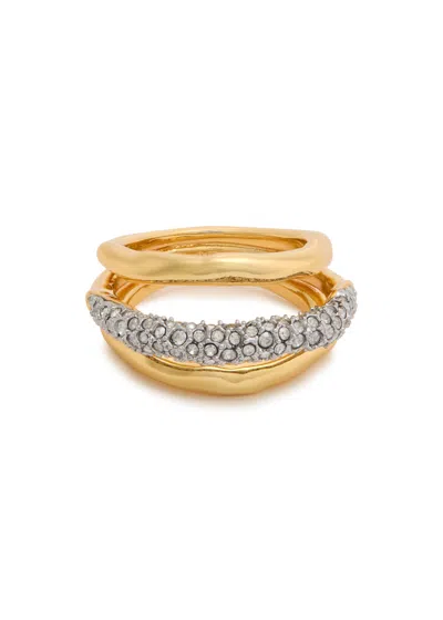 Alexis Bittar Solanales Orbiting Crystal-embellished Ring In Gold