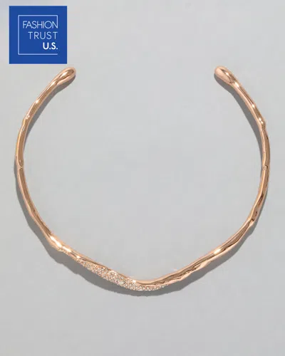 Alexis Bittar Solanales Rose Gold Crystal Skinny Collar Necklace