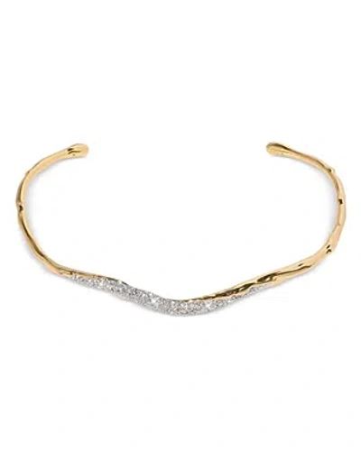 Alexis Bittar Solanales Crystal Skinny Collar Necklace In 14k Gold & Imi Rhodium