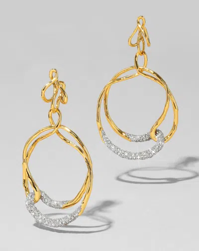 Alexis Bittar Solanales Twisted Drop Hoop Earrings In Gold