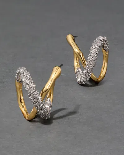 Alexis Bittar Solanales Twisted Orbit Hoop Earrings Gold In Red