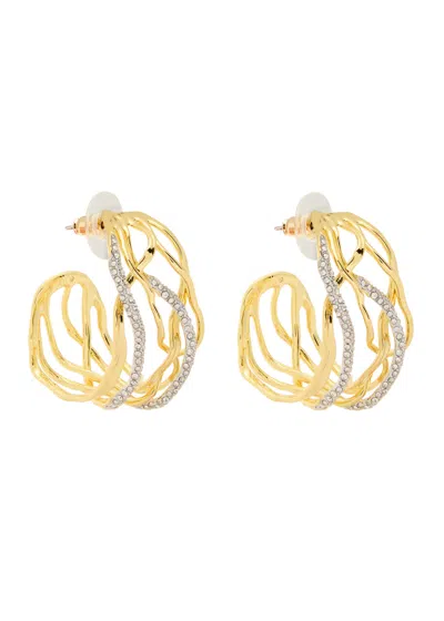 Alexis Bittar Solanales Two-tone 14kt Gold-plated Hoop Earrings In Orange