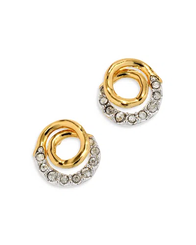 ALEXIS BITTAR SOLANELAS CRYSTAL SPIRAL STUD EARRINGS