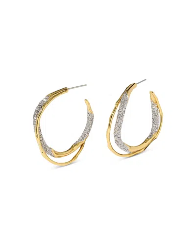 Alexis Bittar Solanelas Crystal Twist Hoop Earrings In Gold
