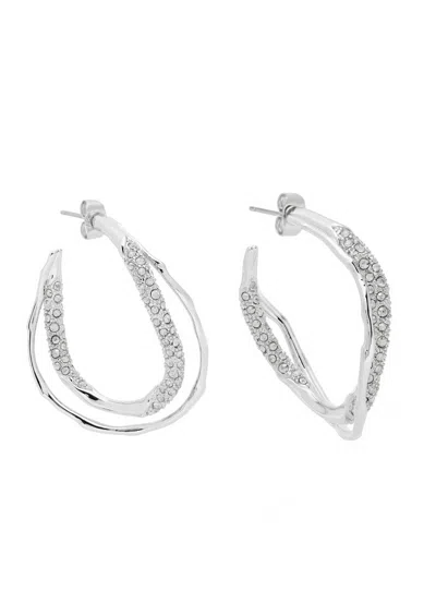 Alexis Bittar Solanes Silver-plated Hoop Earrings In White