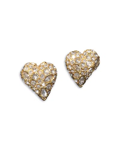 ALEXIS BITTAR SOLANLES PAVE HEART STUD EARRINGS