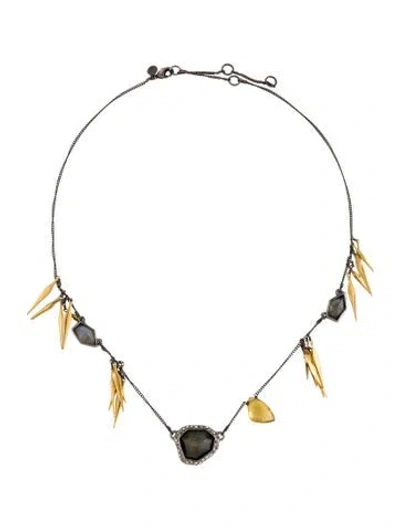 Pre-owned Alexis Bittar Spike & Stone Station Necklace, 19.25" In Multi