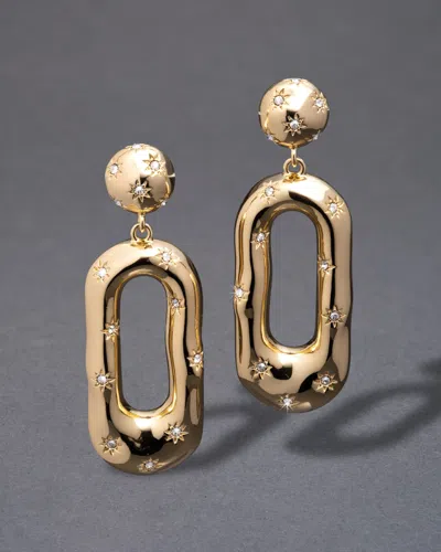 Alexis Bittar Starburst Crystal Link Post Earrings In Gold