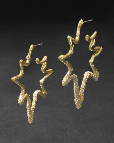 Alexis Bittar Starburst Pavã© Organic Hoop Earrings In Gold