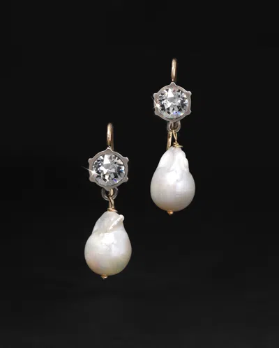 Alexis Bittar Sterling Silver & 14k Gold Cut Luminous Crystal And Pearl Earrings