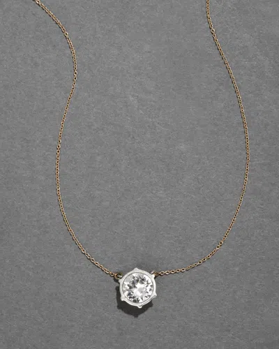Alexis Bittar Sterling Silver & 14k Gold Large Cut Luminous Crystal Solitaire Necklace