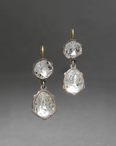 Alexis Bittar Sterling Silver & 14k Gold Pear Crystal Drop Wire Earrings