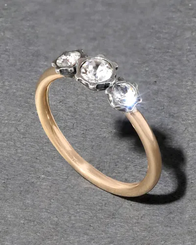 Alexis Bittar Sterling Silver & 14k Gold Triple Cut Luminous Crystal Ring