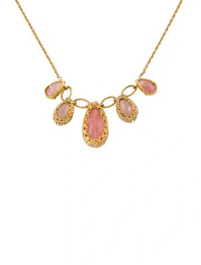 Pre-owned Alexis Bittar Stone & Crystal Collar Necklace, 18.5" In Multi