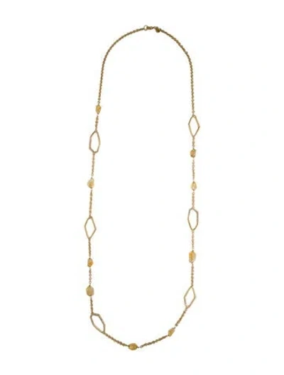 Pre-owned Alexis Bittar Stone & Crystal Encrusted Station Necklace, 42" In Multi