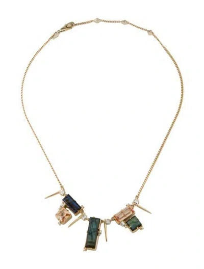 Pre-owned Alexis Bittar Stone Collar Necklace, 18.75" In Multicolor