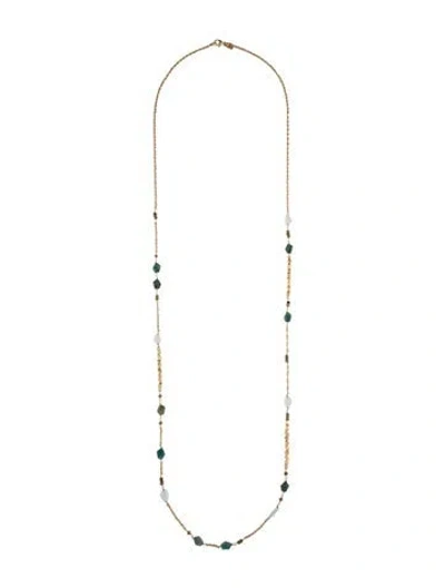 Pre-owned Alexis Bittar Stone, Crystal & Bead Station Necklace, 42.5" In Multi