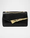 Alexis Bittar The Angular Leather Shoulder Bag In Black