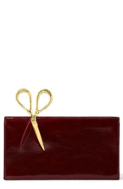 Alexis Bittar The Petite Scissor Leather Clutch In Red