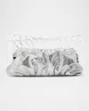 Alexis Bittar The Pouf Metallic Leather Clutch Bag In Silver