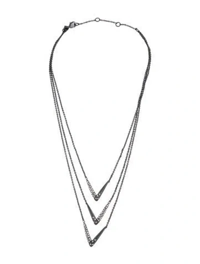 Pre-owned Alexis Bittar Triple V Liquid Crystal Encrusted Multistrand Necklace, 19"