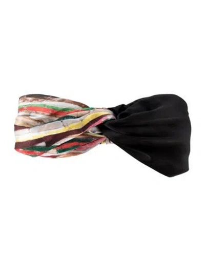 Pre-owned Alexis Bittar Twisted Elastic Hair Band In Black