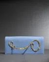 Alexis Bittar Twisted Side Handle Leather Clutch In Gold