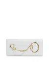 Alexis Bittar Twisted Gold Side Handle Clutch In White
