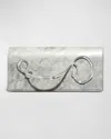 Alexis Bittar Twisted Metallic Leather Clutch Bag