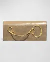 Alexis Bittar Twisted Metallic Leather Clutch Bag In Gold