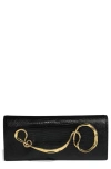 Alexis Bittar Twisted Gold Side Handle Clutch Purse In Black