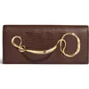 Alexis Bittar Twisted Gold Side Handle Clutch In Brown
