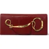 Alexis Bittar Twisted Side Handle Leather Clutch In Burnt Cherry