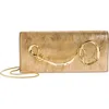 Alexis Bittar Twisted Side Handle Leather Clutch In Gold