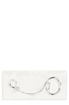Alexis Bittar Twisted Side Handle Clutch In White/silver