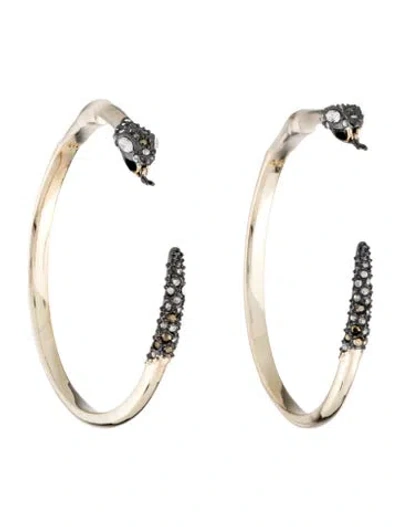 Pre-owned Alexis Bittar Two Part Snake Hoop Earrings In Multi