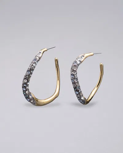 Alexis Bittar Two Tone Pave Hoop Earring- Sky In Gold