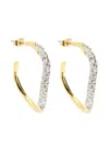 Alexis Bittar Two-toned 14kt Gold-plated Hoop Earrings In Gold