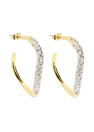 Alexis Bittar Two-toned 14kt Gold-plated Hoop Earrings