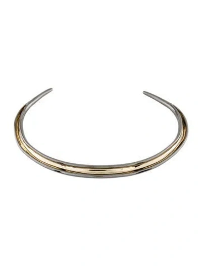 Pre-owned Alexis Bittar Two-tone Collar Necklace, 12" In Multi