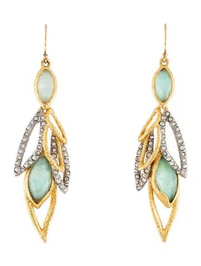 Pre-owned Alexis Bittar Two-tone Crystal & Resin Drop Earrings In Multicolor
