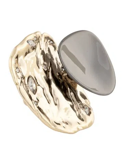 Pre-owned Alexis Bittar Two-tone Crystal Elements Cocktail Ring In Multicolor