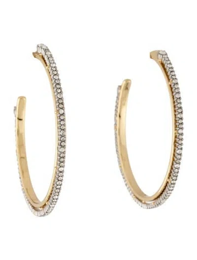 Pre-owned Alexis Bittar Two-tone Crystal Hoop Earrings In Multicolor