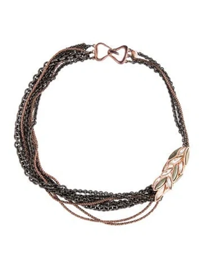 Pre-owned Alexis Bittar Two-tone Crystal Multistrand Necklace, 18"