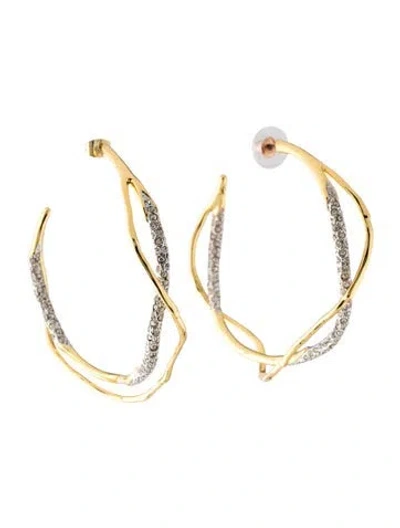 Pre-owned Alexis Bittar Two-tone Crystal Pave Interwind Hoop Earrings In Multicolor