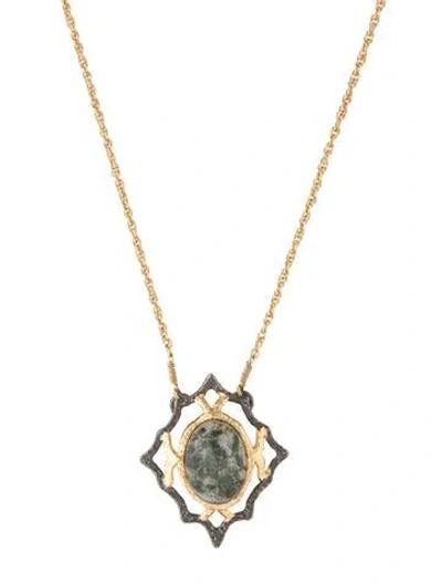 Pre-owned Alexis Bittar Two-tone Pendant Necklace, 19.25"