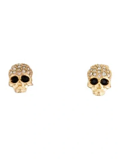 Pre-owned Alexis Bittar Vanitas Skull Stud Earrings In Multi