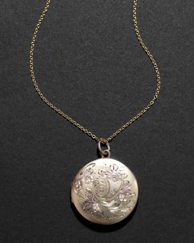 Alexis Bittar Vintage 1930s 12k Two-tone Fill Double Sided Locket Necklace In Gold